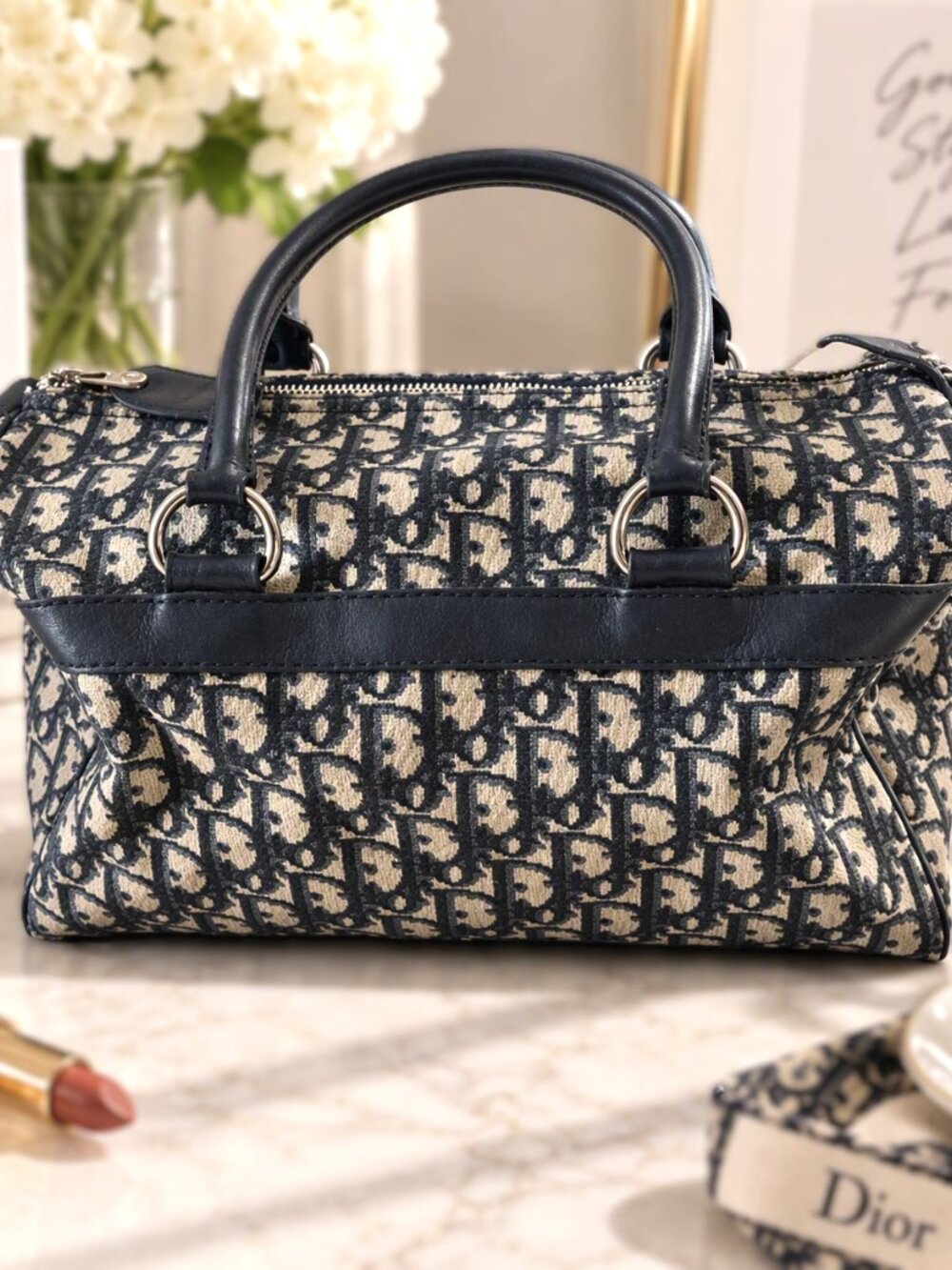 Dior Vintage Doctor-Bowling Trotter Oblique Jacquard Bag